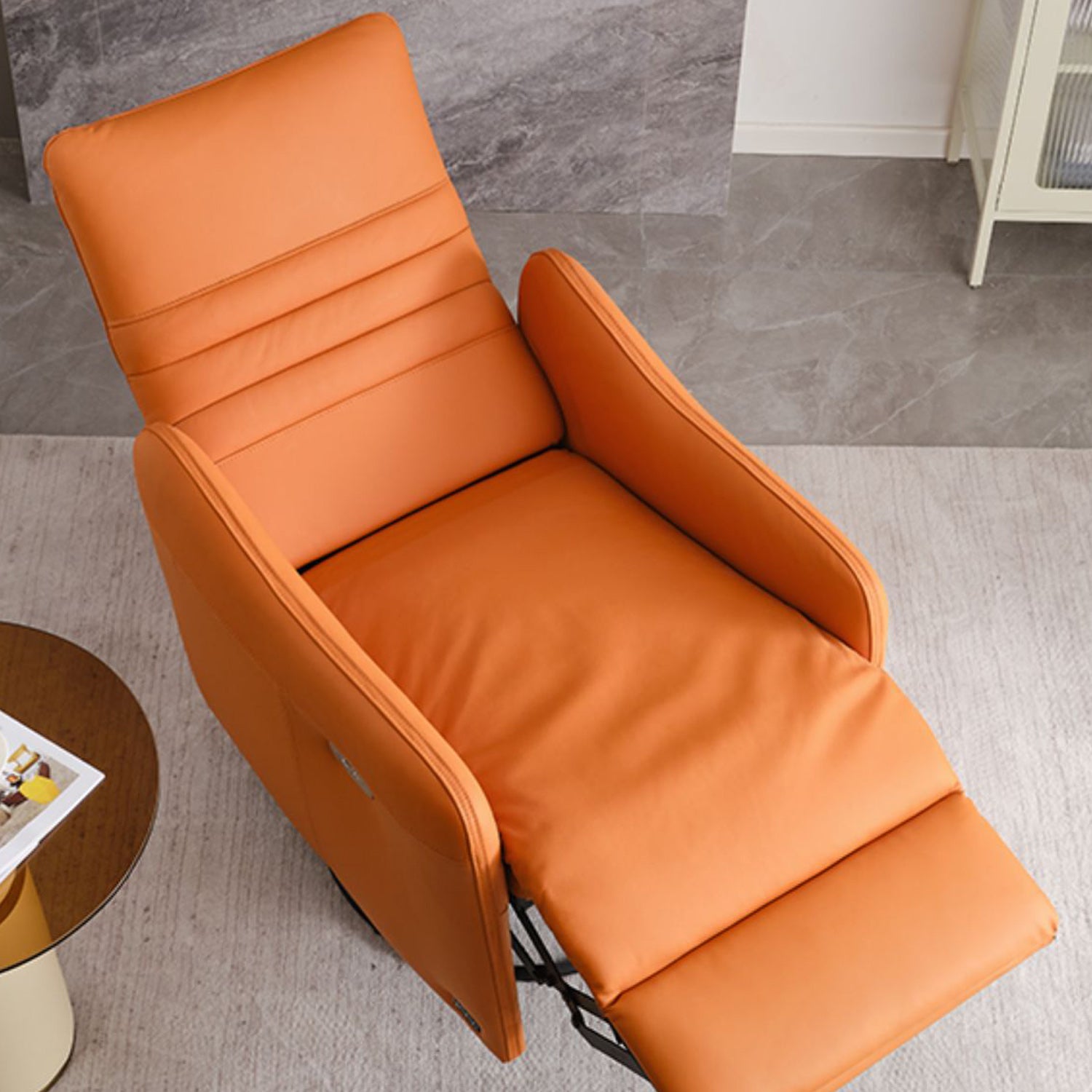 Leather Electric Standard Recliner Contemporary Style Living Room Single Recliner