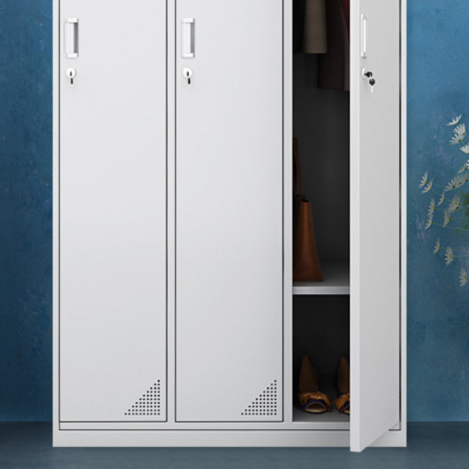 Hinged Wardrobe Cabinet with Mirror Contemporary Steel Wardrobe Armoire