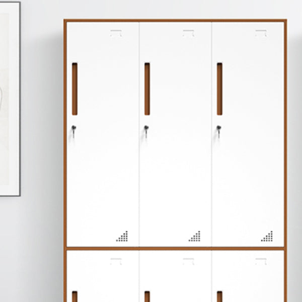 Hinged Wardrobe Armoire with Garment Rod Steel Wardrobe Cabinet