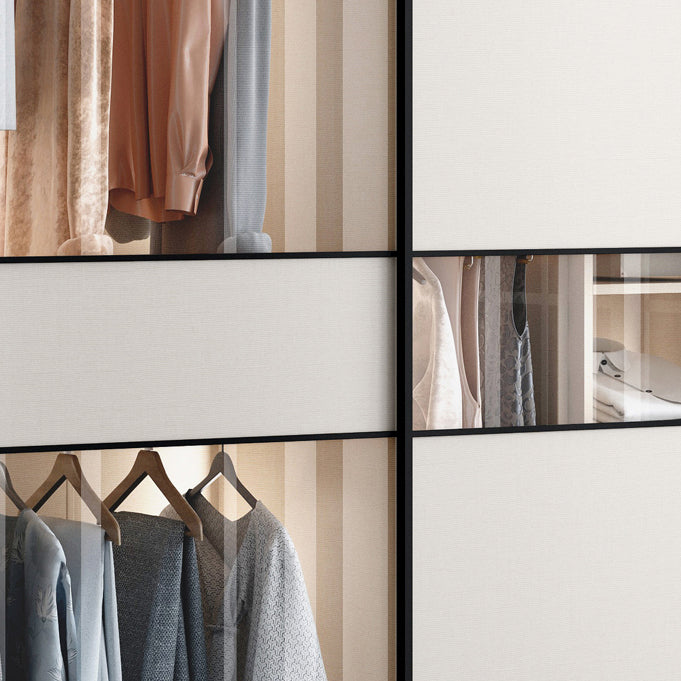 White Colour Wooden Wardrobe Cloth Rod Included Wardrobe Closet with Sliding Doors