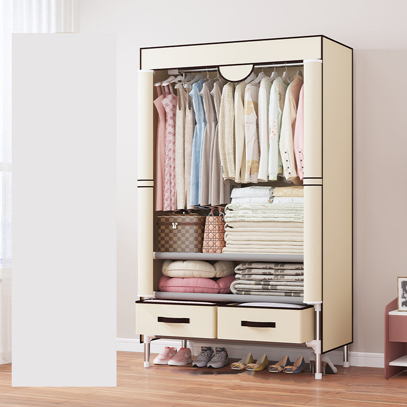 Contemporary Metal Wardrobe for Home Matte Finish Cabinet with Legs