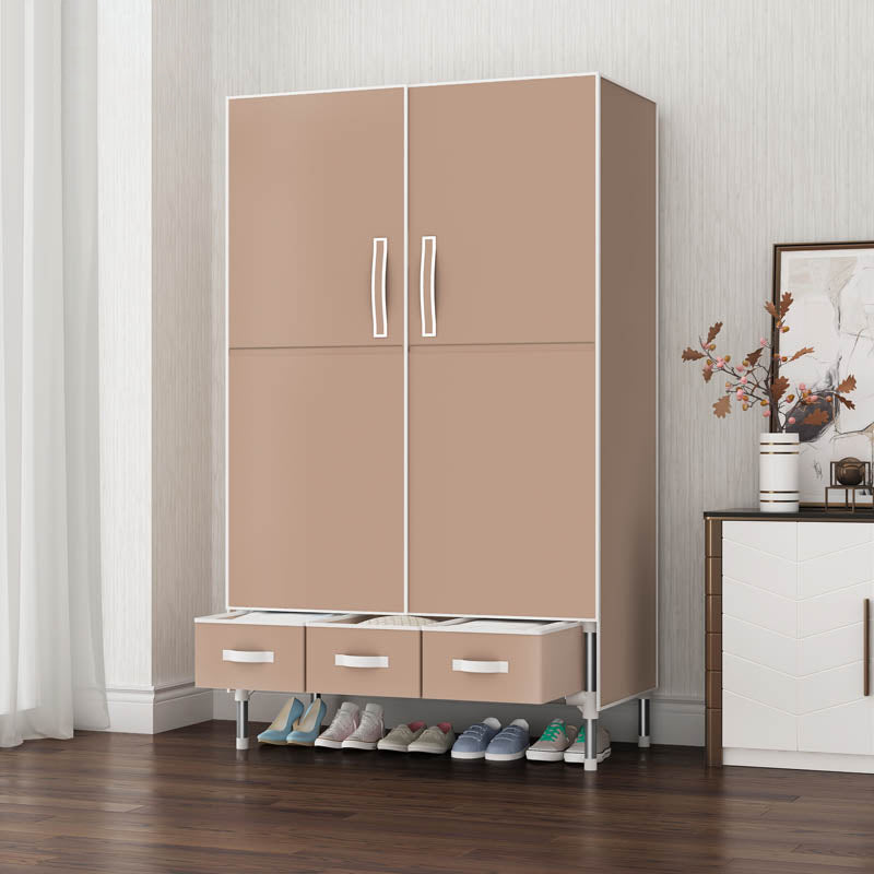 Contemporary Metal Wardrobe for Home Matte Finish Cabinet with Legs