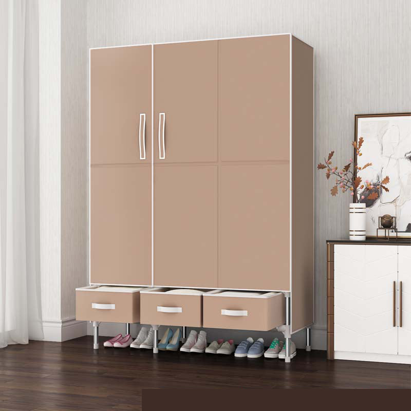 Contemporary Metal Wardrobe for Home Matte Finish Cabinet with Legs