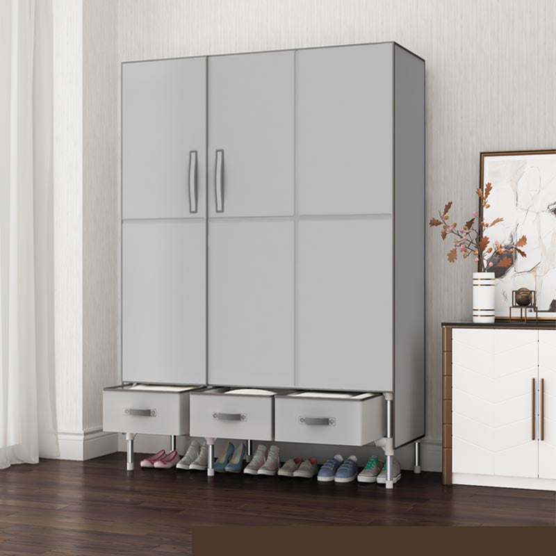 Contemporary Metal Wardrobe for Home Matte Finish Cabinet with Legs