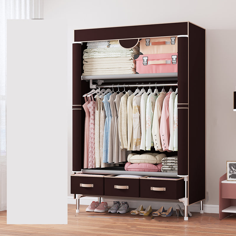 Contemporary Metal Wardrobe for Home Matte Finish Cabinet with Legs