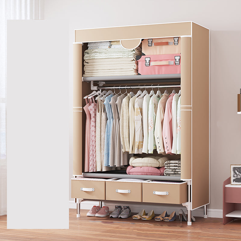 Contemporary Metal Wardrobe for Home Matte Finish Cabinet with Legs