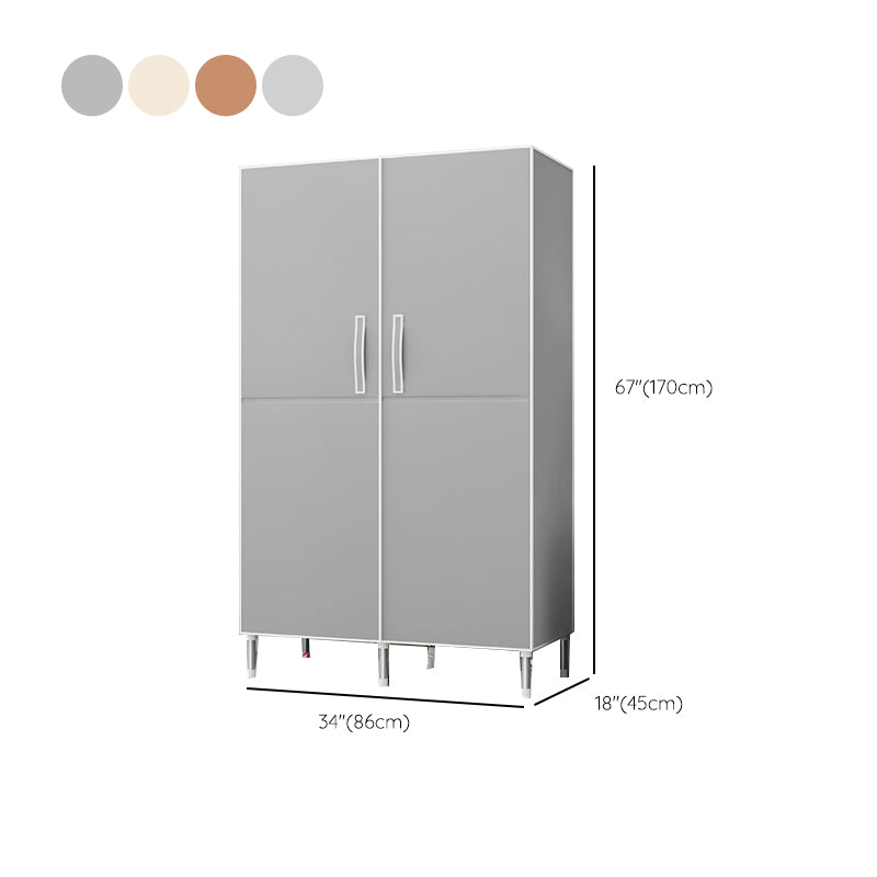 Contemporary Metal Wardrobe for Home Matte Finish Cabinet with Legs