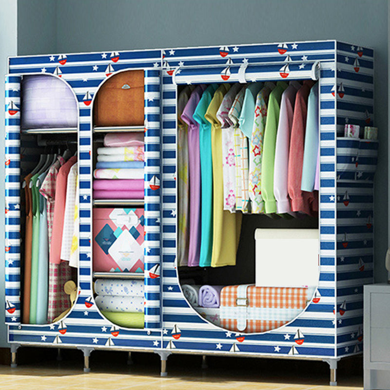 Contemporary Style Metal Wardrobe 3-door Wardrobe Closet for Home