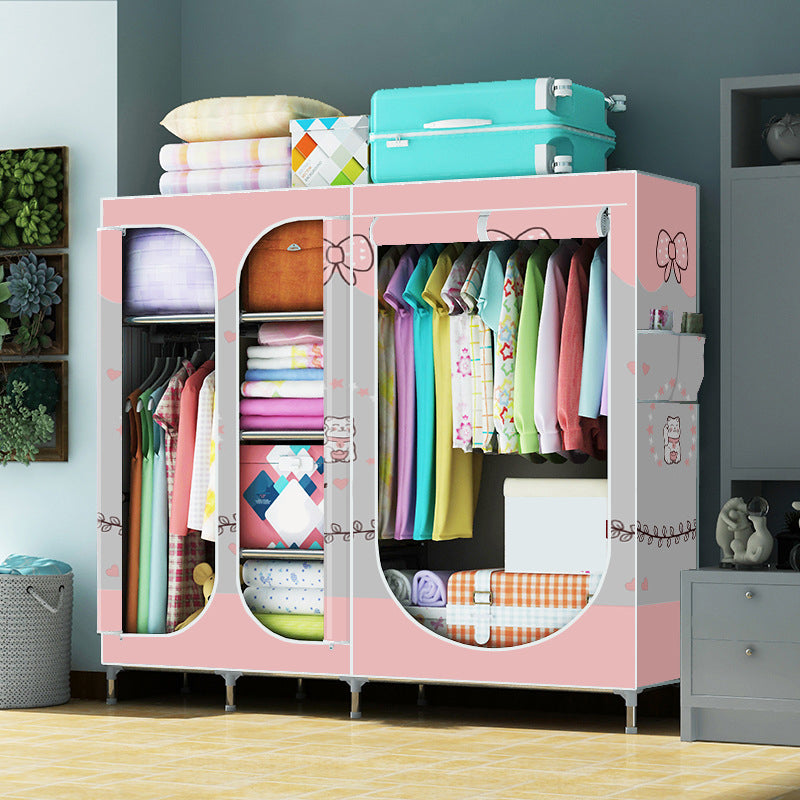 Contemporary Style Metal Wardrobe 3-door Wardrobe Closet for Home