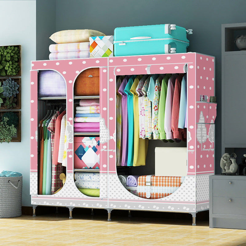 Contemporary Style Metal Wardrobe 3-door Wardrobe Closet for Home