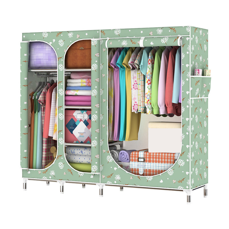 Contemporary Style Metal Wardrobe 3-door Wardrobe Closet for Home