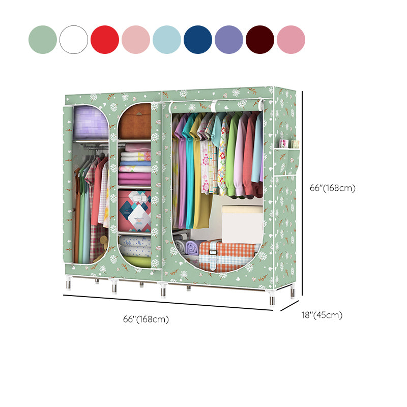 Contemporary Style Metal Wardrobe 3-door Wardrobe Closet for Home