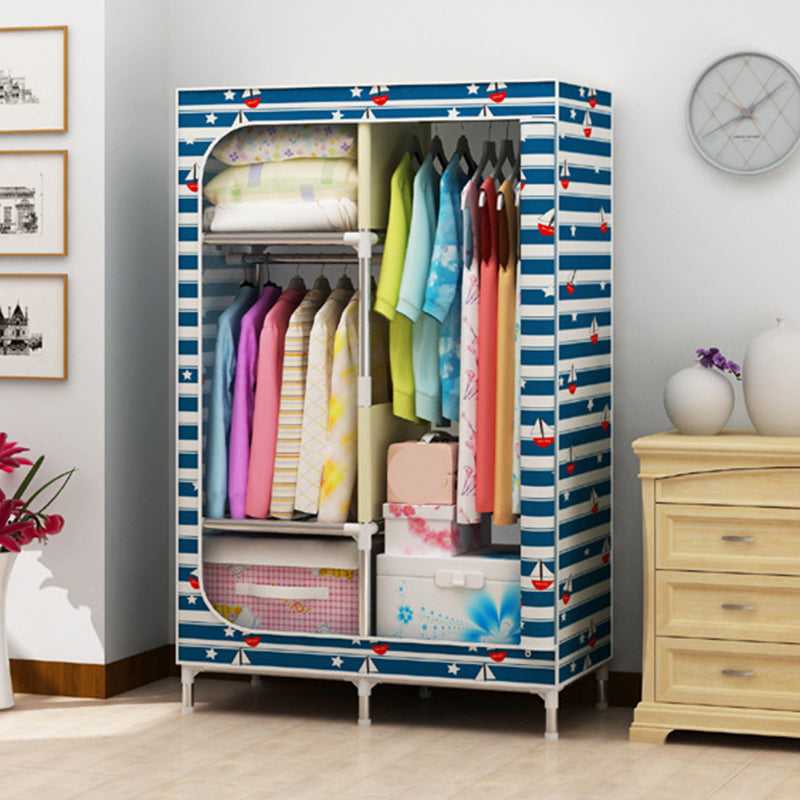 Contemporary Style Metal Wardrobe Cloth Rod Included Closet for Home