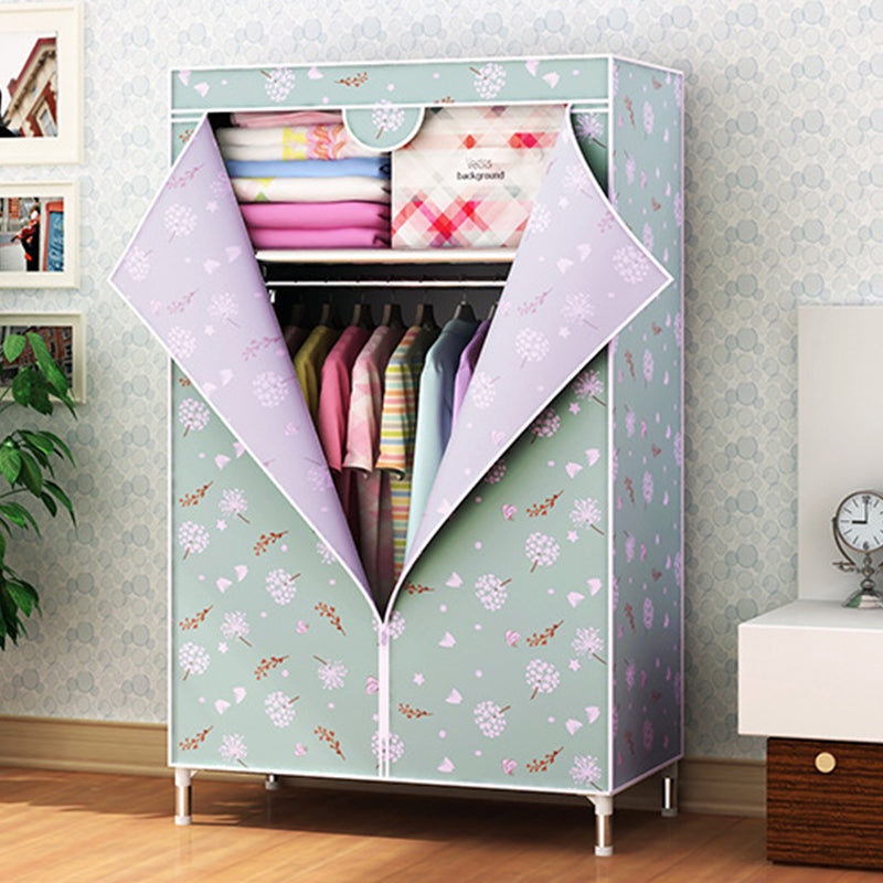 Contemporary Style Metal Wardrobe Cloth Rod Included Closet for Home