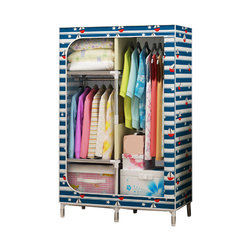 Contemporary Style Metal Wardrobe Cloth Rod Included Closet for Home