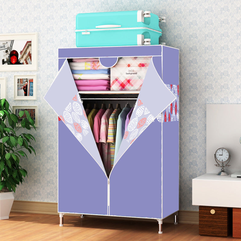 Contemporary Style Metal Wardrobe Cloth Rod Included Closet for Home