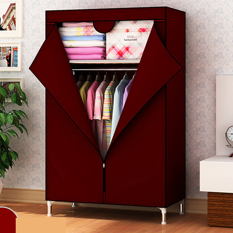 Contemporary Style Metal Wardrobe Cloth Rod Included Closet for Home