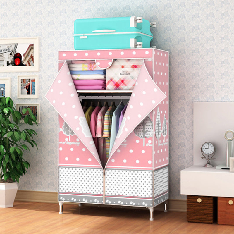 Contemporary Style Metal Wardrobe Cloth Rod Included Closet for Home