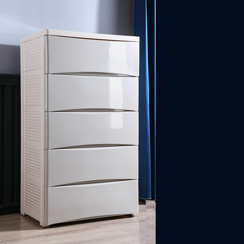 Plastic Polished Finish Storage Cabinet Contemporary Cabinet with Drawers