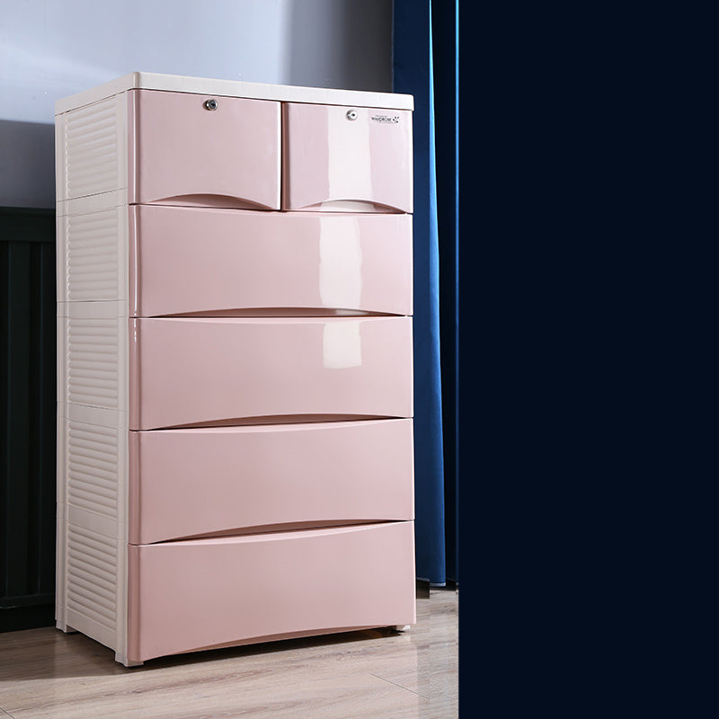 Plastic Polished Finish Storage Cabinet Contemporary Cabinet with Drawers