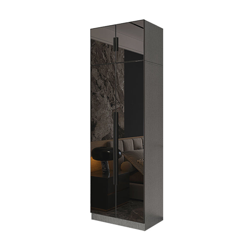 Black Color Glass Wardrobe Soft Close Door Wardrobe Closet for Home
