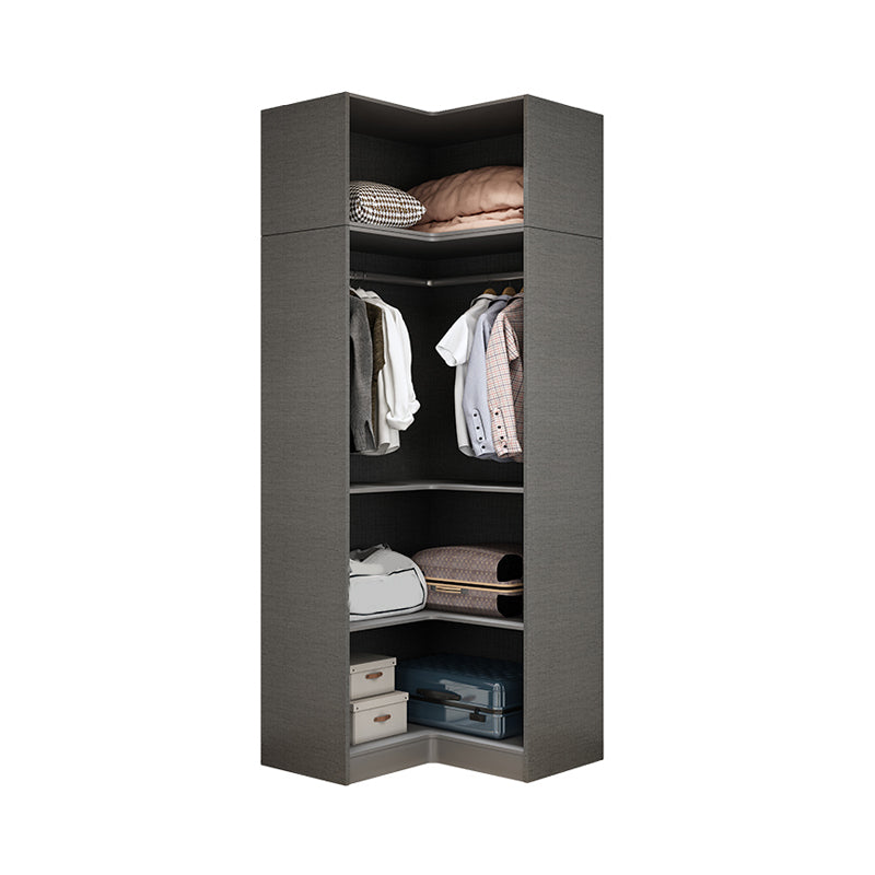 Black Color Glass Wardrobe Soft Close Door Wardrobe Closet for Home
