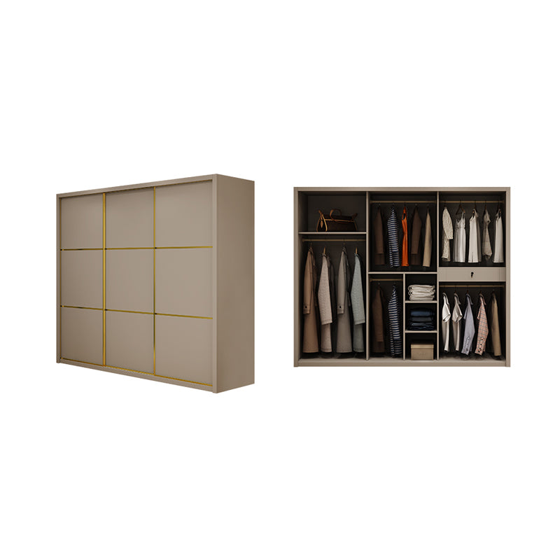 Contemporary Style Wardrobe Wooden Bedroom Wardrobe Closet with Clothes Rail