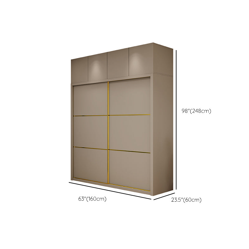 Contemporary Style Wardrobe Wooden Bedroom Wardrobe Closet with Clothes Rail