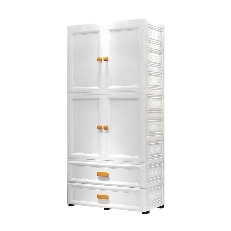 Modern Plastic Storage Cabinet for Bedroom Matte Finish Cabinet with Hinged Door
