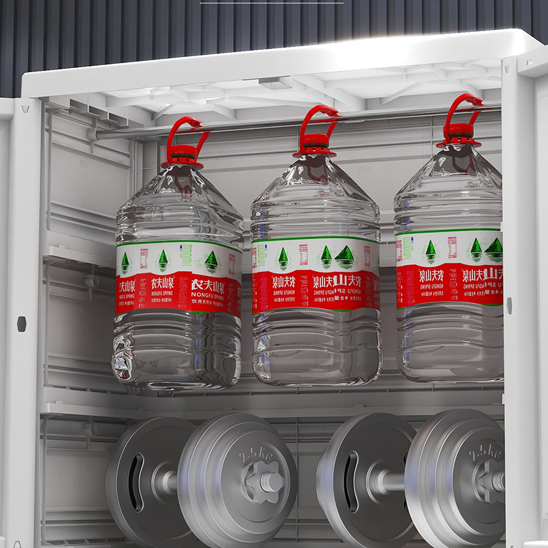 Modern Plastic Storage Cabinet for Bedroom Matte Finish Cabinet with Hinged Door