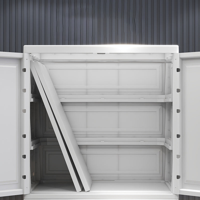 Modern Plastic Storage Cabinet for Bedroom Matte Finish Cabinet with Hinged Door