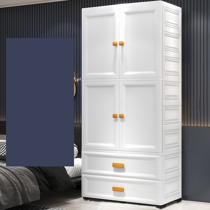 Modern Plastic Storage Cabinet for Bedroom Matte Finish Cabinet with Hinged Door