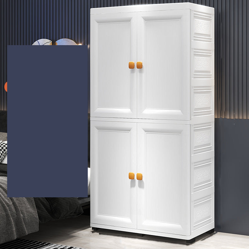 Modern Plastic Storage Cabinet for Bedroom Matte Finish Cabinet with Hinged Door