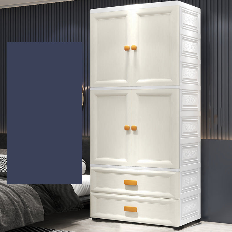 Modern Plastic Storage Cabinet for Bedroom Matte Finish Cabinet with Hinged Door