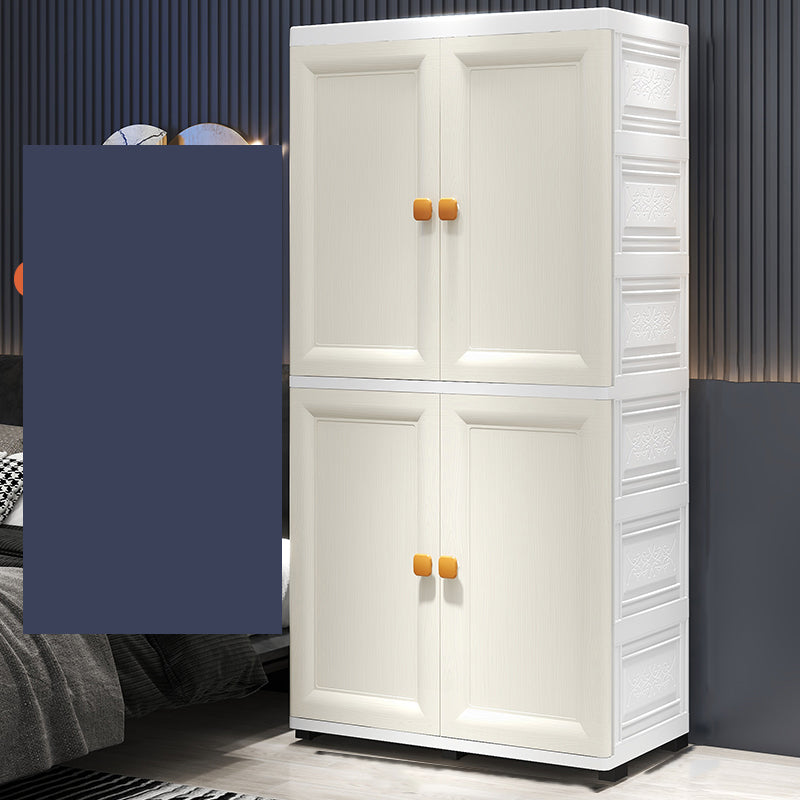 Modern Plastic Storage Cabinet for Bedroom Matte Finish Cabinet with Hinged Door
