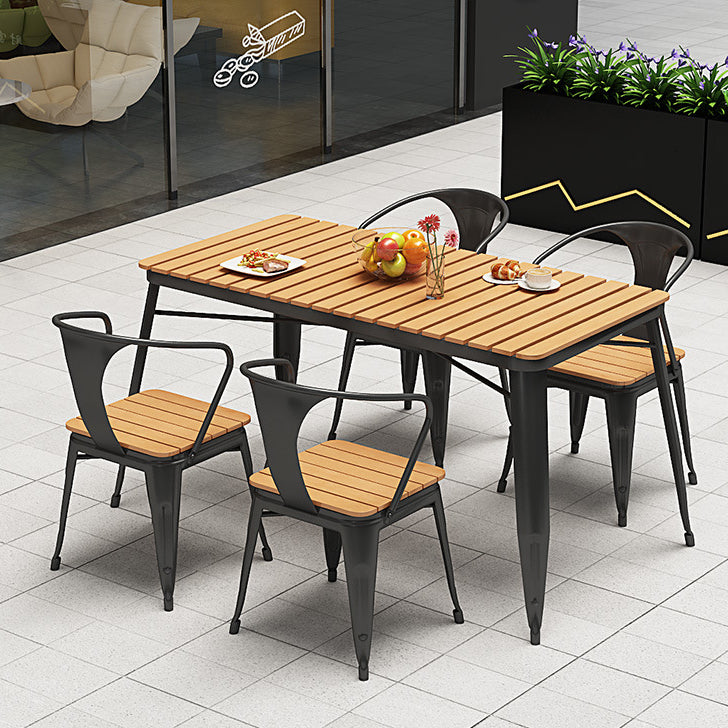 Industrial Style 1/3/5/7 Pieces Metal Dining Set Reclaimed Wood Dining Table Set