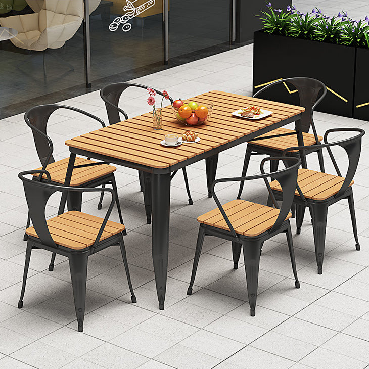 Industrial Style 1/3/5/7 Pieces Metal Dining Set Reclaimed Wood Dining Table Set