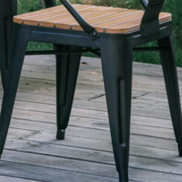 Contemporary Style 1/3/5 Pieces Metal Dining Set Reclaimed Wood Dining Table Set