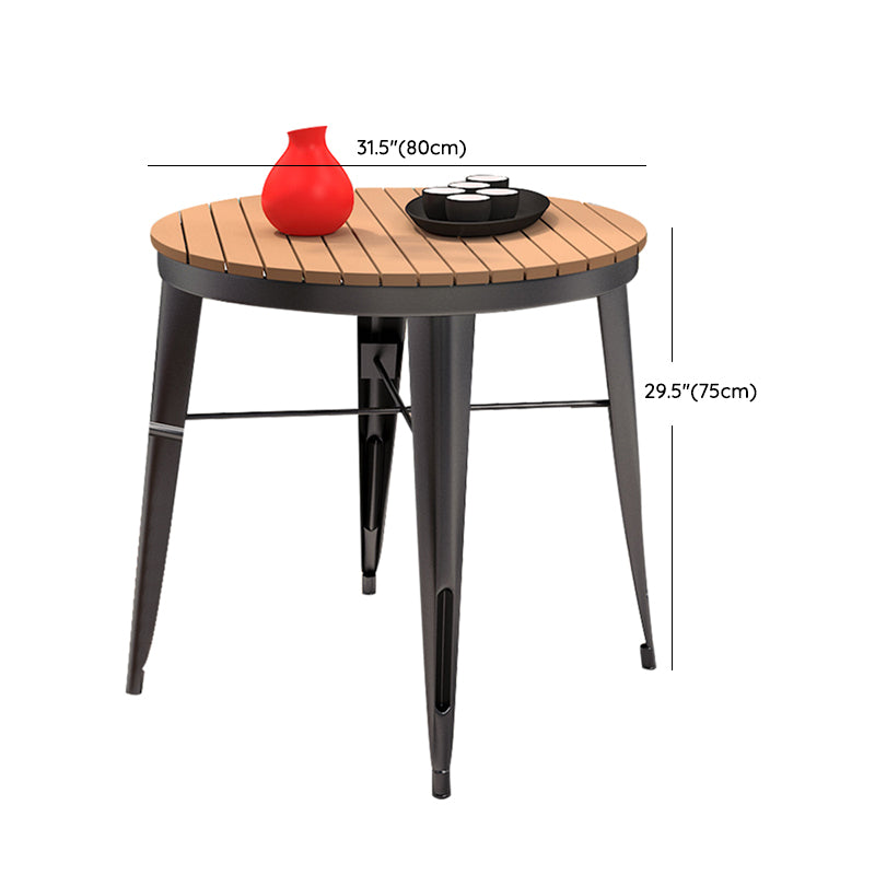 Contemporary Style 1/3/5 Pieces Metal Dining Set Reclaimed Wood Dining Table Set