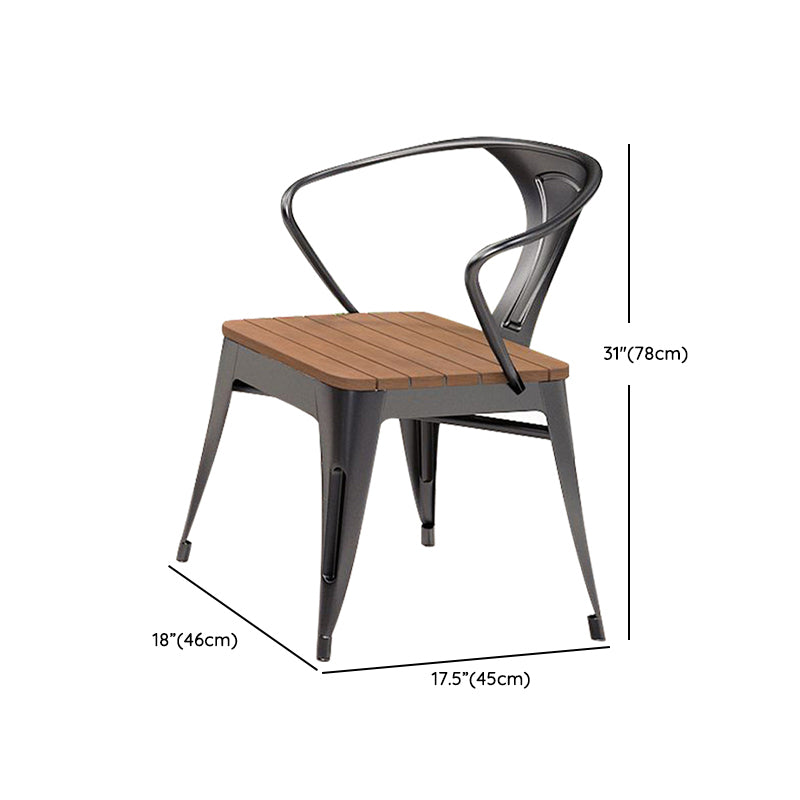 Contemporary Style 1/3/5 Pieces Metal Dining Set Reclaimed Wood Dining Table Set