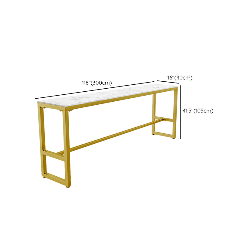 Glam Style Rectangle Bistro Set 1/5/9 Pieces Faux Marble Bar Table Set