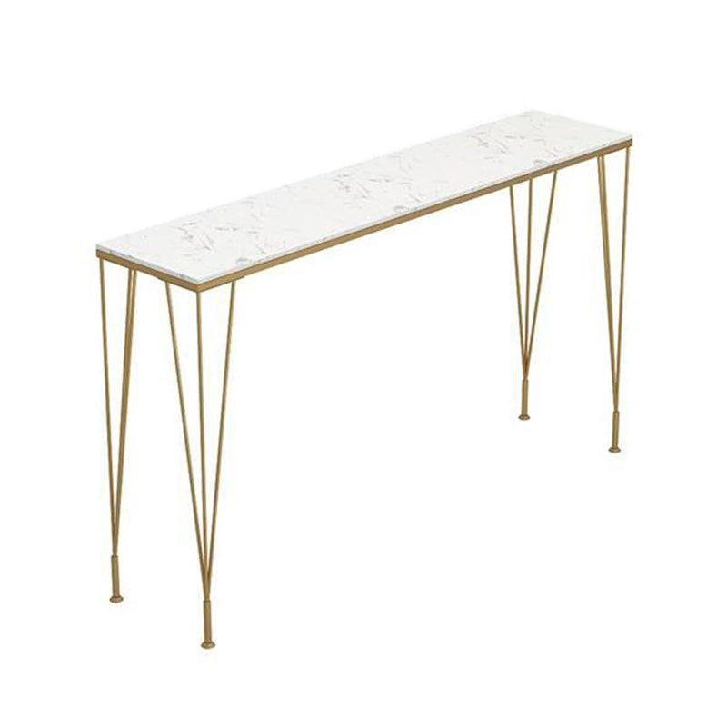 Glam Style Rectangle Bistro Set 1/7 Pieces Faux Marble Counter Set