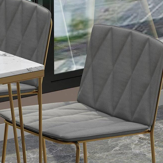 Glam Style Rectangle Bistro Set 1/7 Pieces Faux Marble Counter Set