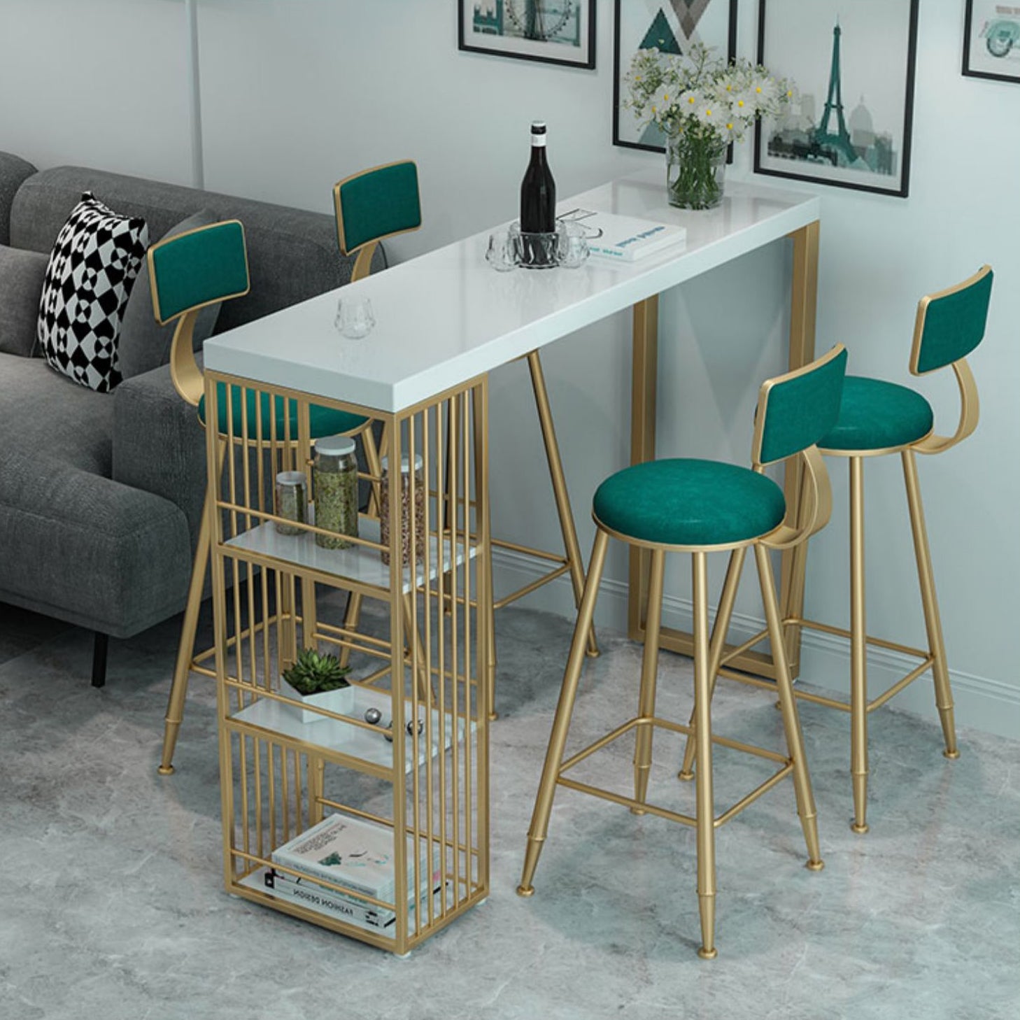 1/2/3/5 Pieces Bar Stool and Table Set Contemporary Bar Table Set