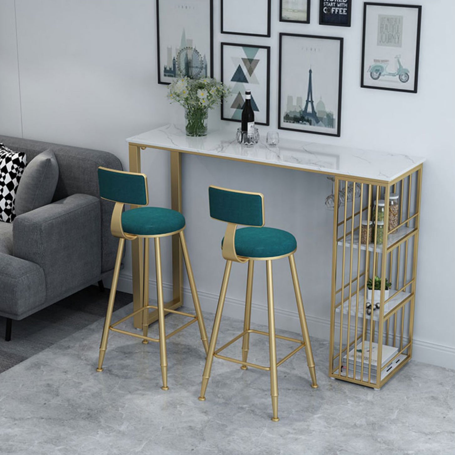 1/2/3/5 Pieces Bar Stool and Table Set Contemporary Bar Table Set