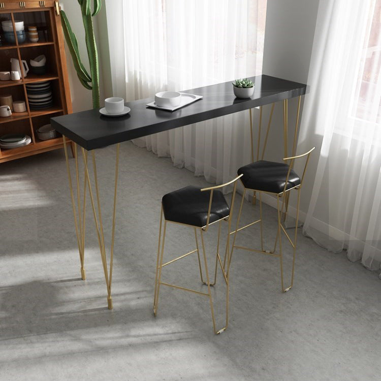 Glam Style Rectangle Counter Set 1/3 Pieces Solid Wood Bistro Set for Indoor