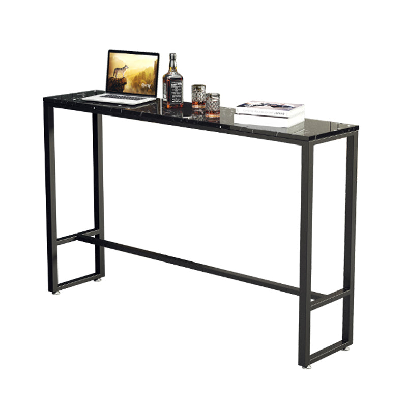 Modern Bar Table Set 1/4 Pieces Marble Counter Table with Upholstered Stools