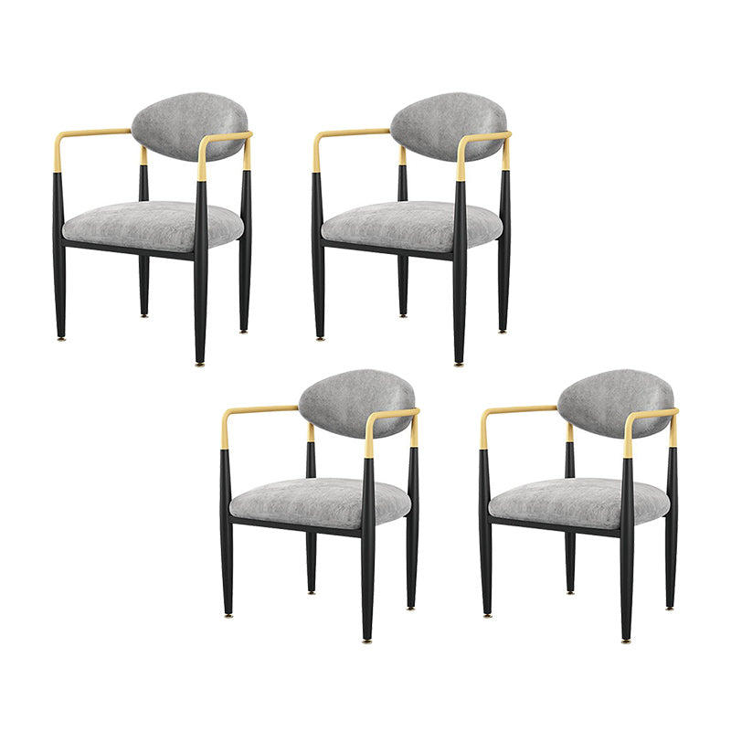 Contemporary Kitchen Dining Arm Chairs Upholstered Dining Chairs in Grey