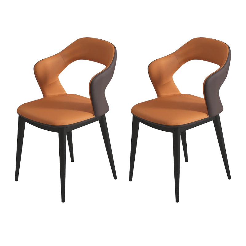 Modern Arm Chair Leather Open Back Dining Chair for Living Room