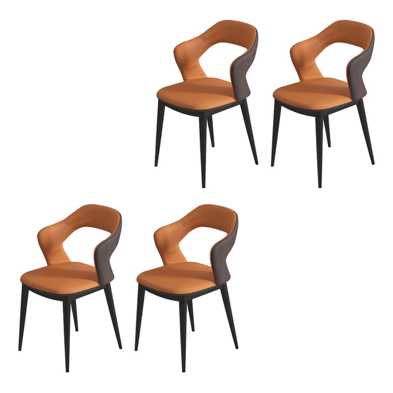 Modern Arm Chair Leather Open Back Dining Chair for Living Room